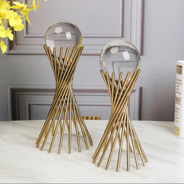 EUROPEAN LUXURY CRYSTAL BALL ORNAMENT HANDICRAFT LIVING ROOM DECOR