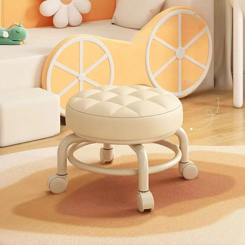 TRANSPARENT HEAVY DUTY MOVABLE - STOOL WITH WHEELS