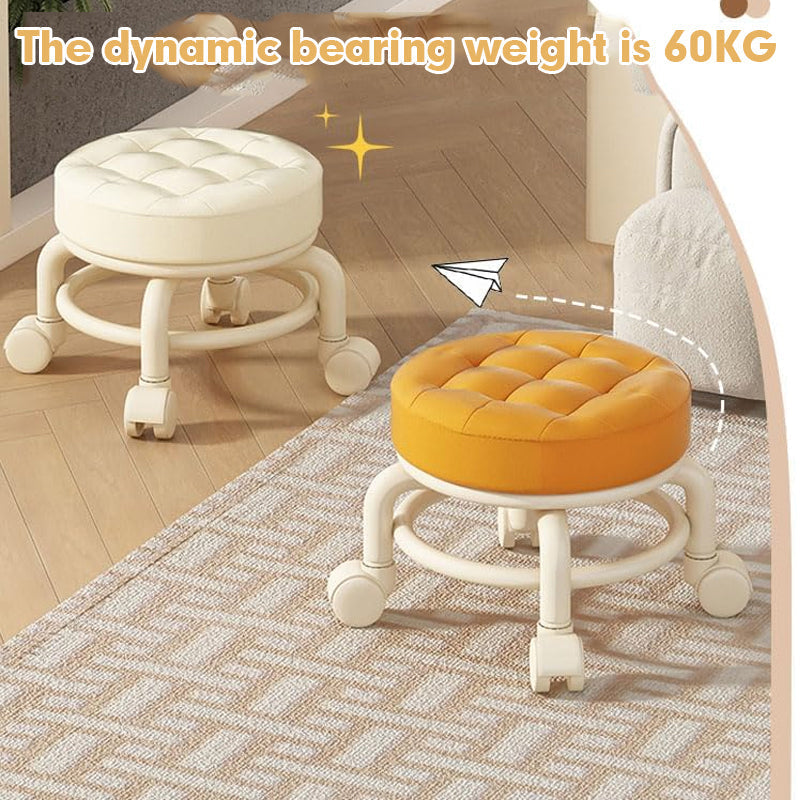 TRANSPARENT HEAVY DUTY MOVABLE - STOOL WITH WHEELS