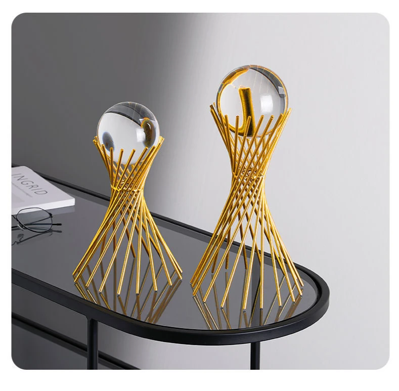 EUROPEAN LUXURY CRYSTAL BALL ORNAMENT HANDICRAFT LIVING ROOM DECOR