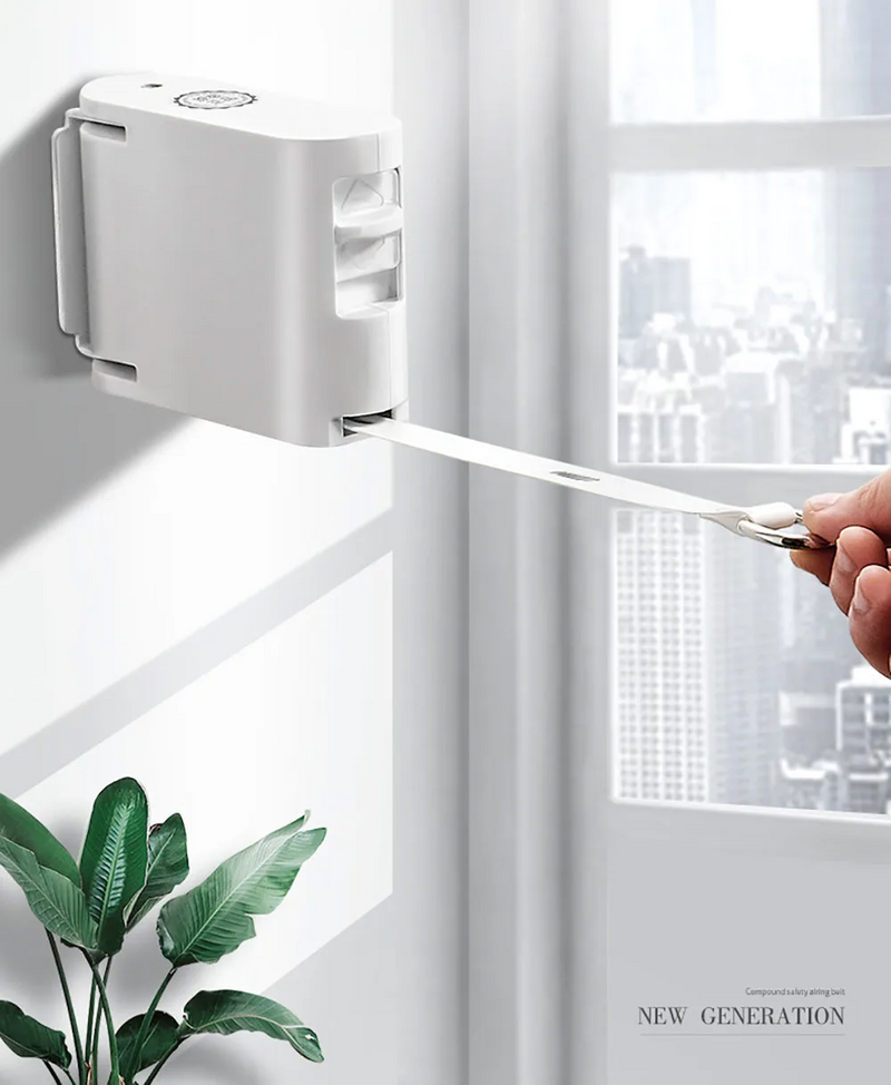 RETRACTABLE CLOTHESLINE INDOOR OUTDOOR DRYING RACK ROPE TENSIONER