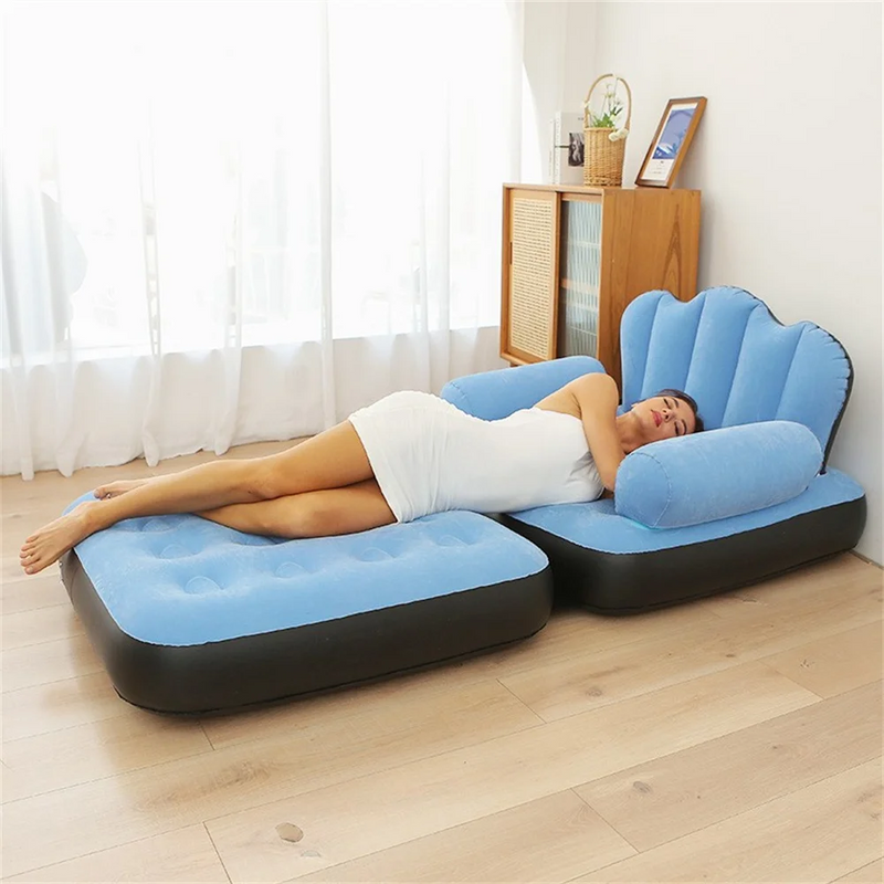 INFLATABLE BEAN BAG SOFA OUTDOOR FOLDABLE MATTRESS RECLINER FOOTSTOOL CHAIR