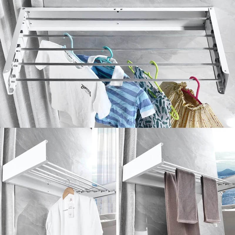 WALL MOUNTED RETRACTABLE LAUNDRY DRYING RACK