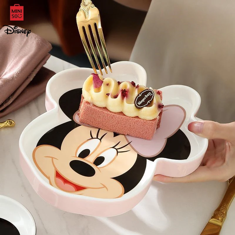 MICKEY & MINNIE MOUSE CERAMIC TRAY CUTE DESIGN MICROWAVE SAFE HEAT-RESISTANT FRUIT PLATE