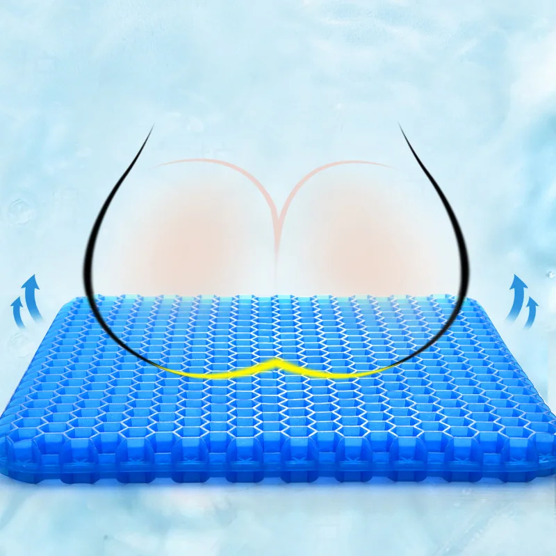 SUMMER GEL SEAT CUSHION BREATHABLE HONEYCOMB DESIGN FOR PRESSURE RELIEF BACK TAILBONE PAIN HOME OFFICE CHAIR CARS WHEELCHAIR