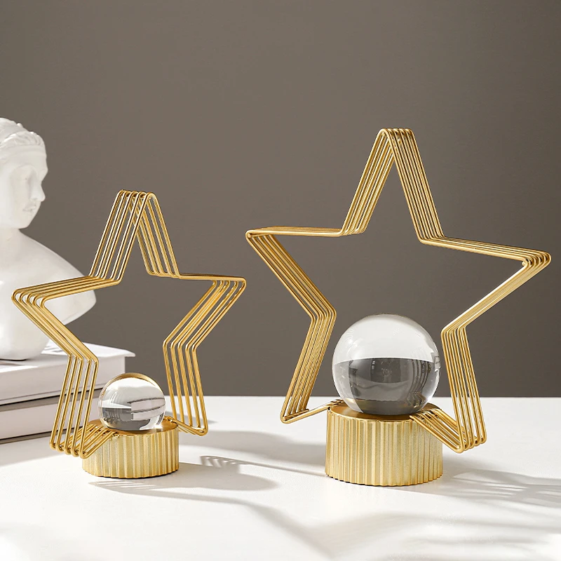 NORDIC CRYSTAL BALL METAL ART DECORATION - STAR