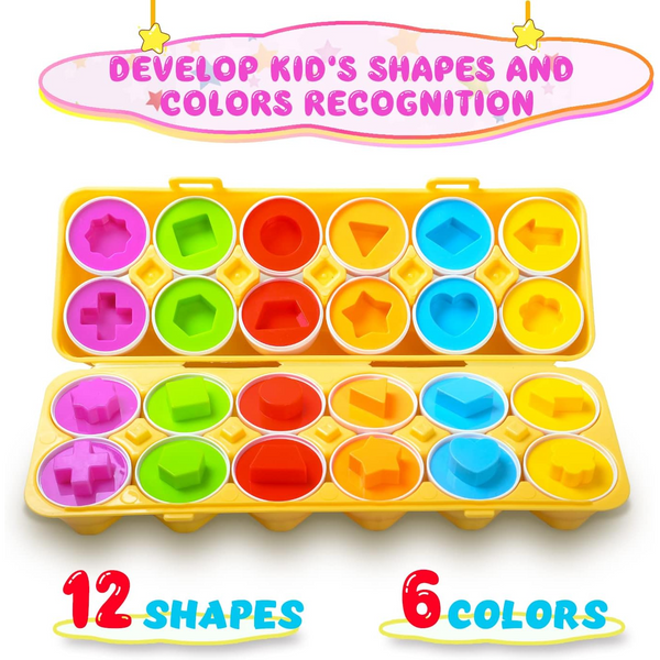 MONTESSORI KIDS LEARNING & MATCHING EGS 12 PIECES