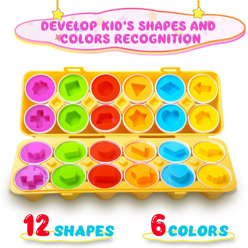 MONTESSORI KIDS LEARNING & MATCHING EGS 12 PIECES