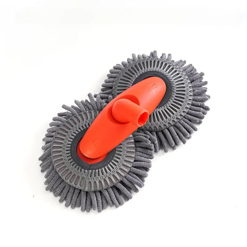 ROTATING DOUBLE BRUSH CAR WASH MOP TELESCOPIC ROOF WINDOW CLEANING ACCESSORIES