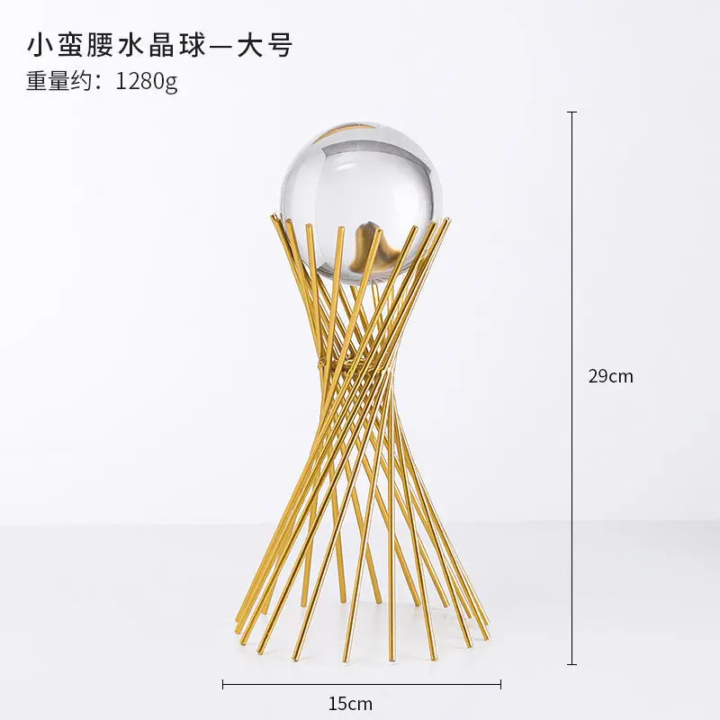 EUROPEAN LUXURY CRYSTAL BALL ORNAMENT HANDICRAFT LIVING ROOM DECOR