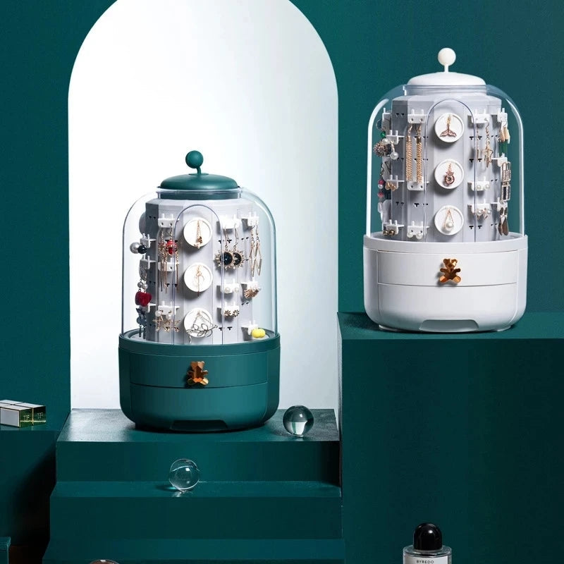 ROTATING JEWELRY ORGANIZER WITH DRAWER