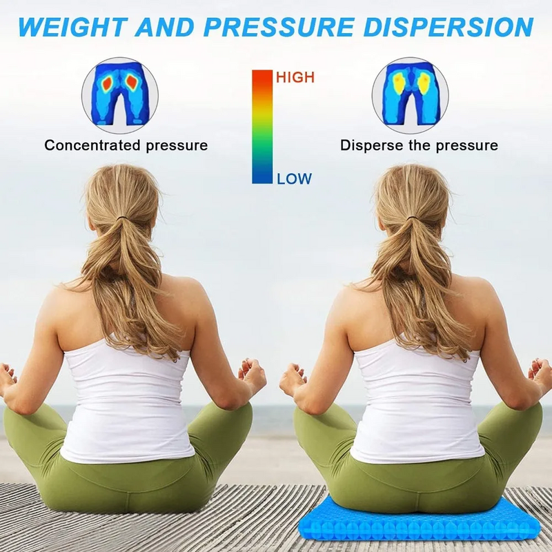 SUMMER GEL SEAT CUSHION BREATHABLE HONEYCOMB DESIGN FOR PRESSURE RELIEF BACK TAILBONE PAIN HOME OFFICE CHAIR CARS WHEELCHAIR