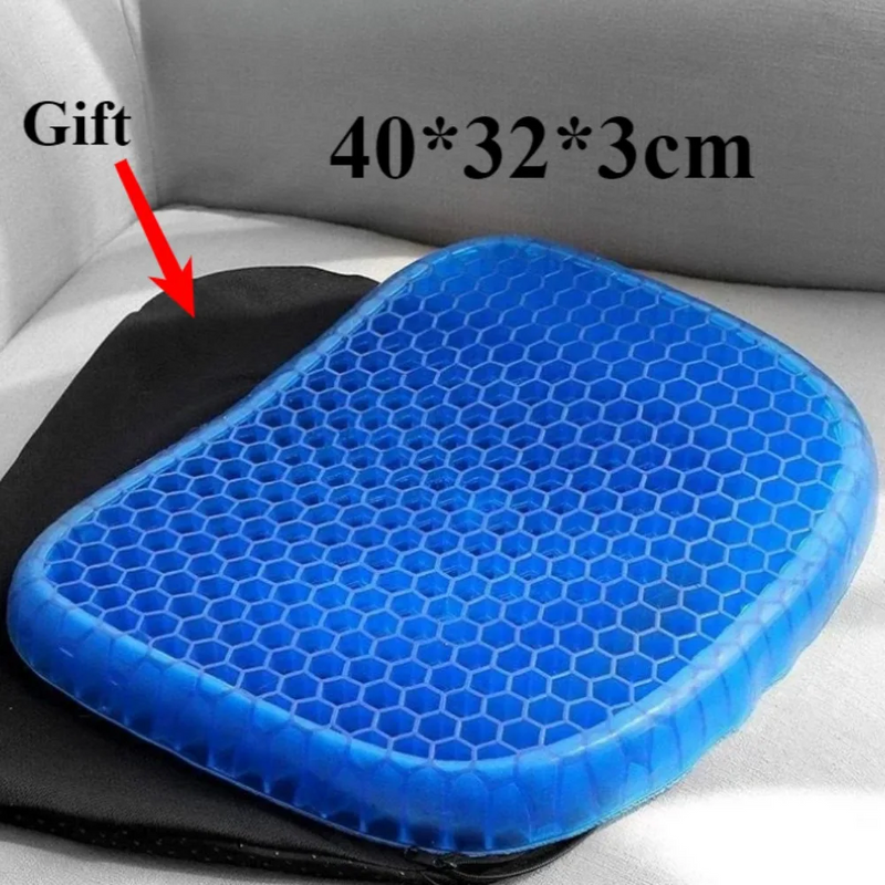 SUMMER GEL SEAT CUSHION BREATHABLE HONEYCOMB DESIGN FOR PRESSURE RELIEF BACK TAILBONE PAIN HOME OFFICE CHAIR CARS WHEELCHAIR