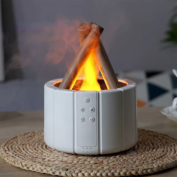 CAMPFIRE FLAME AROMATHERAPY LAMP REMOTE ULTRASONIC AIR HUMIDIFIER WITH LED LIGHT