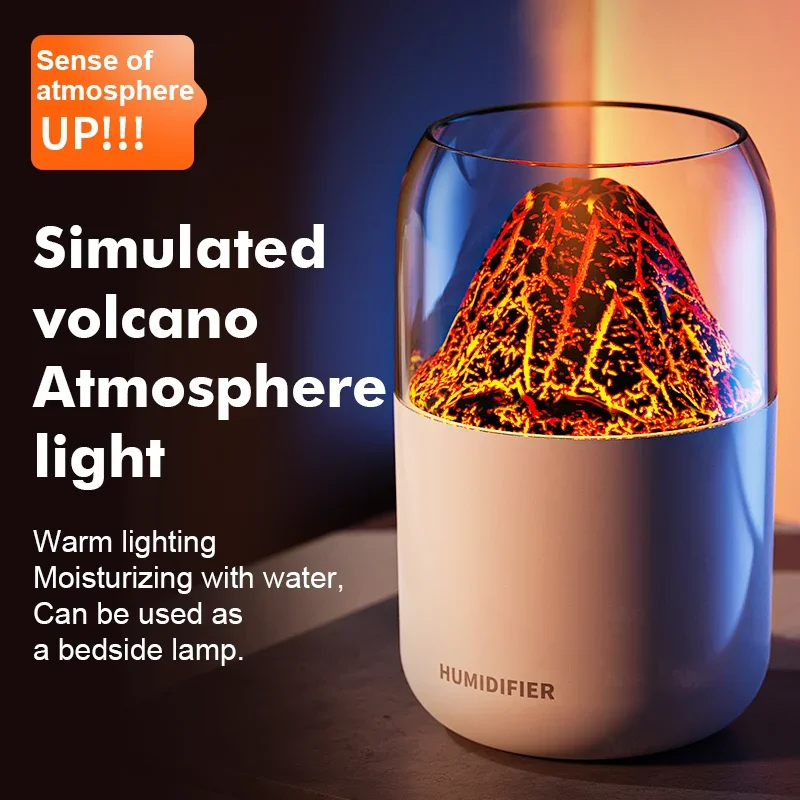 SIMULATED VOLCANO HUMIDIFIER – USB MINI DESKTOP AIR PURIFIER & AROMATHERAPY SPRAY