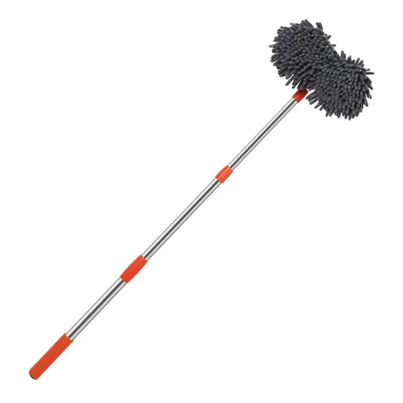 ROTATING DOUBLE BRUSH CAR WASH MOP TELESCOPIC ROOF WINDOW CLEANING ACCESSORIES