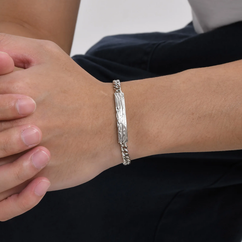 STYLISH TREE GRAIN BRACELETS, UNISEX METAL CUBAN CHAIN LINK WRISTBAND