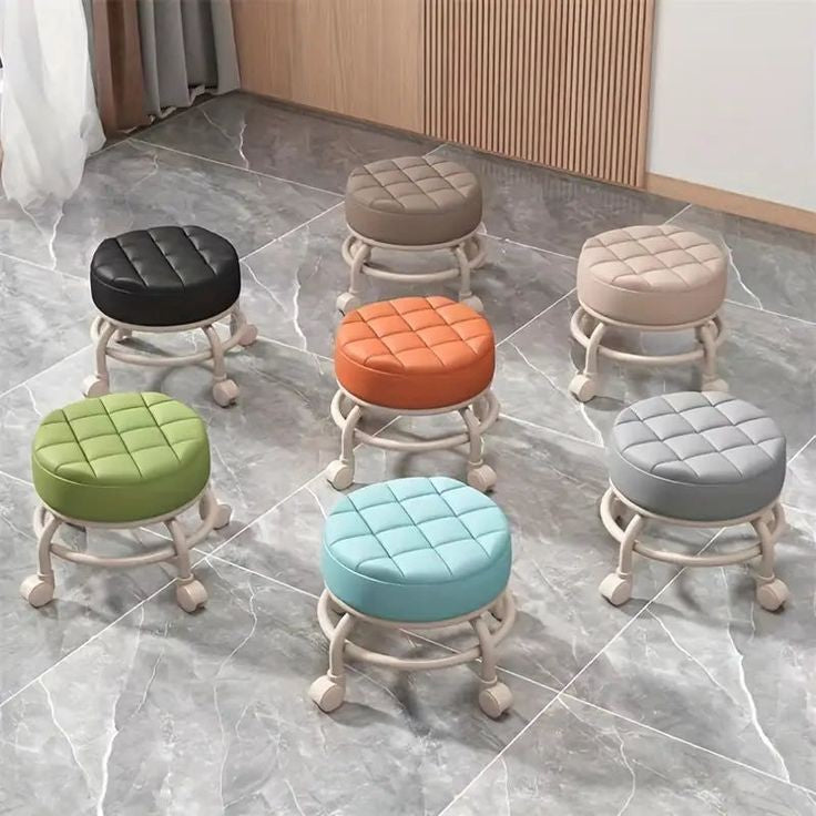 TRANSPARENT HEAVY DUTY MOVABLE - STOOL WITH WHEELS