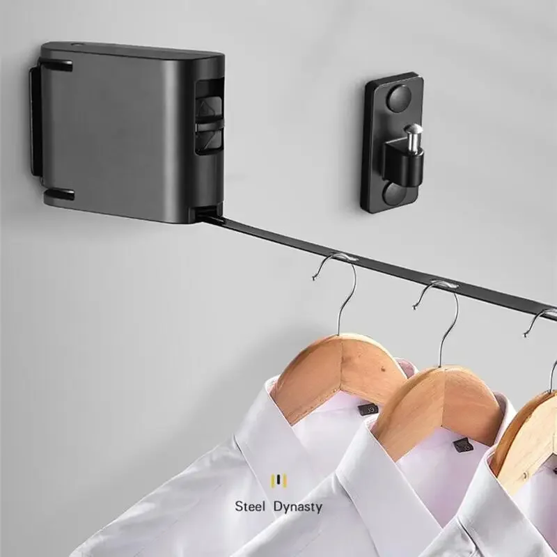 RETRACTABLE CLOTHESLINE INDOOR OUTDOOR DRYING RACK ROPE TENSIONER