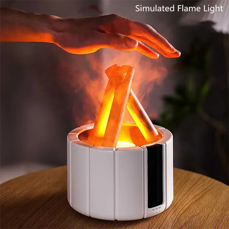CAMPFIRE FLAME AROMATHERAPY LAMP REMOTE ULTRASONIC AIR HUMIDIFIER WITH LED LIGHT