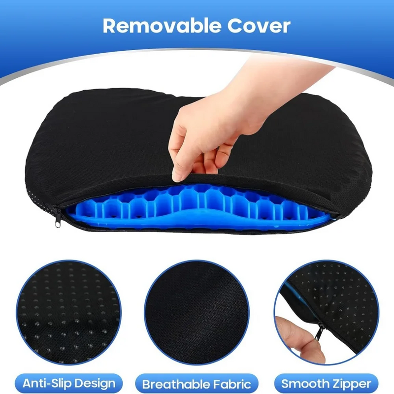 SUMMER GEL SEAT CUSHION BREATHABLE HONEYCOMB DESIGN FOR PRESSURE RELIEF BACK TAILBONE PAIN HOME OFFICE CHAIR CARS WHEELCHAIR