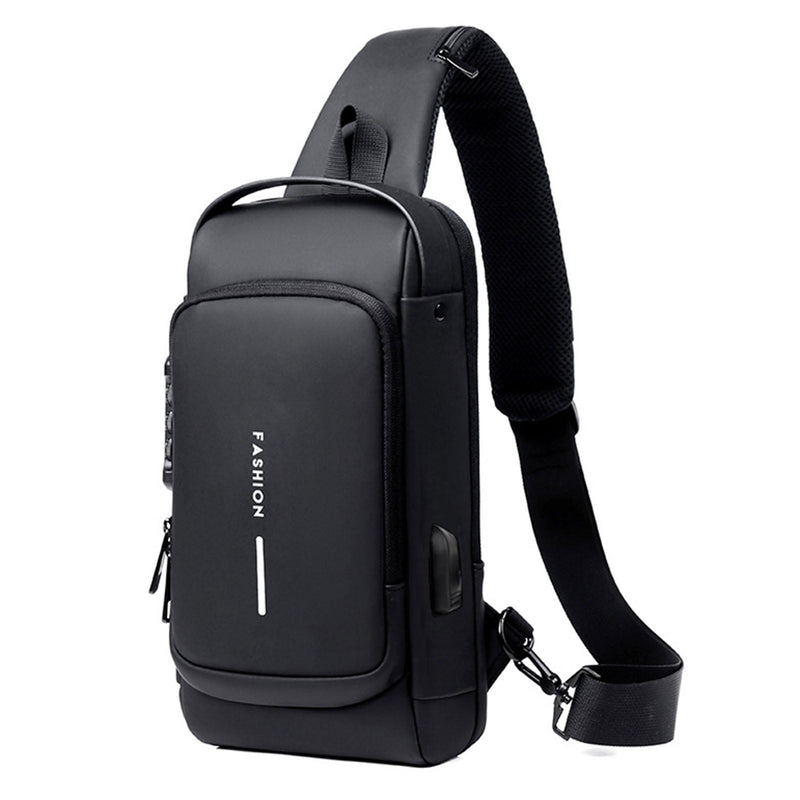 SPORT SLING BAG WITH USB CHARGING, PASSWORD LOCK, LARGE CAPACITY, WATER RESISTANT, ANTI-THEFT CROSSBODY BAG