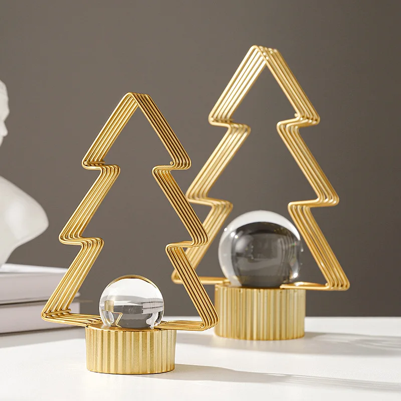 NORDIC CRYSTAL BALL METAL ART DECORATION - TREE