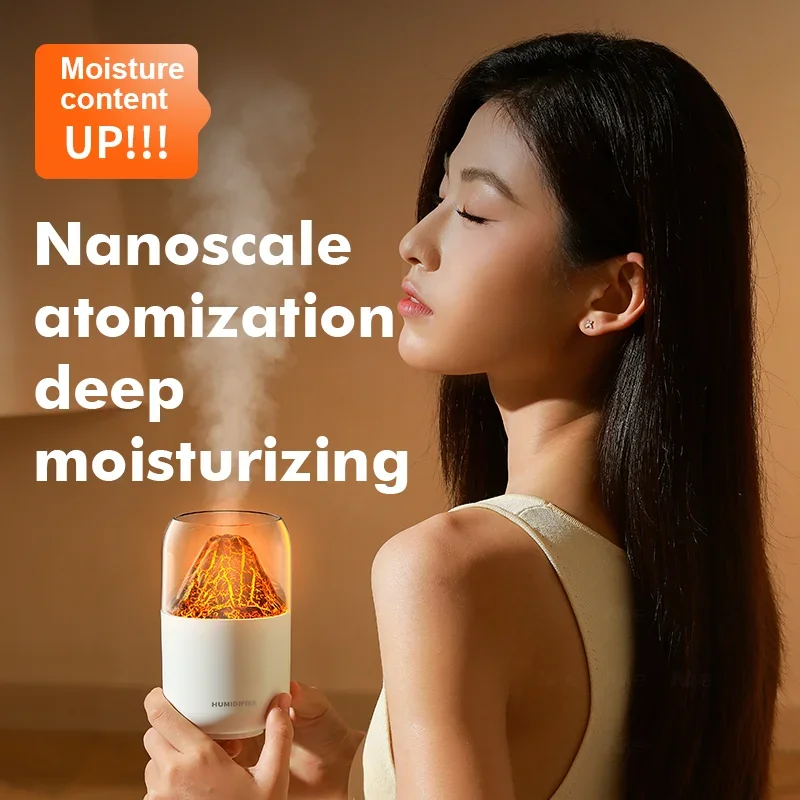 SIMULATED VOLCANO HUMIDIFIER – USB MINI DESKTOP AIR PURIFIER & AROMATHERAPY SPRAY