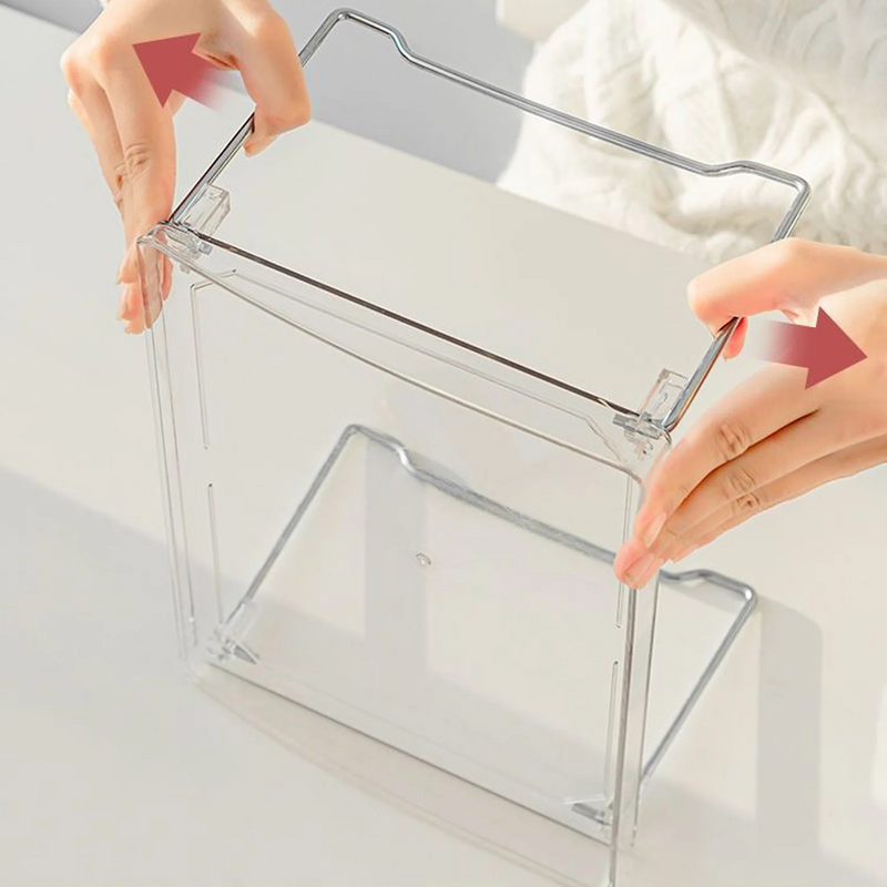 STACKABLE CLEAR PLASTIC STORAGE RACK FOR MAKEUP KITCHEN  AND STATIONERY