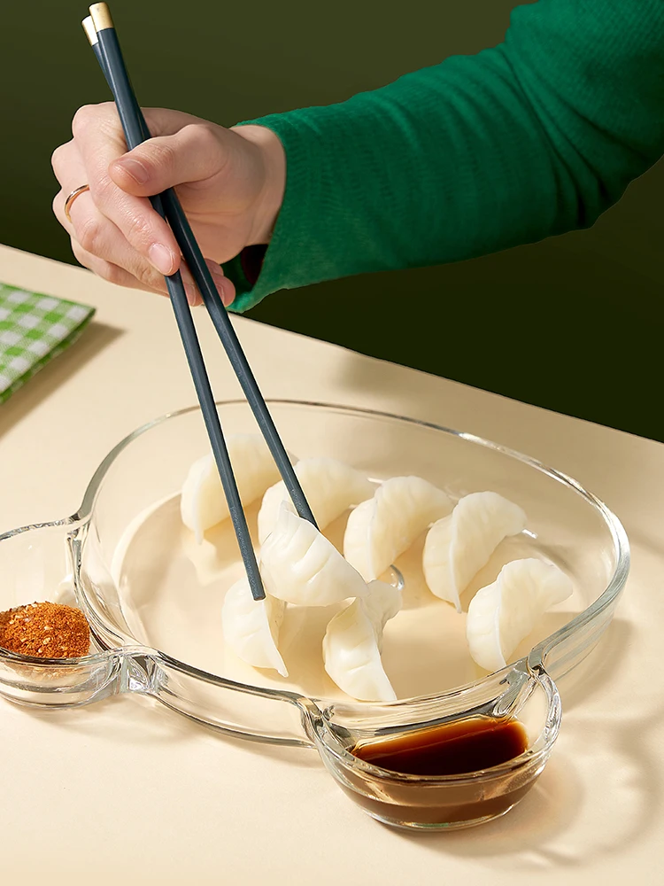 1 PIECE PLASTIC PARTITION DUMPLING PLATE WITH SAUCE & SEAFOOD PLATE