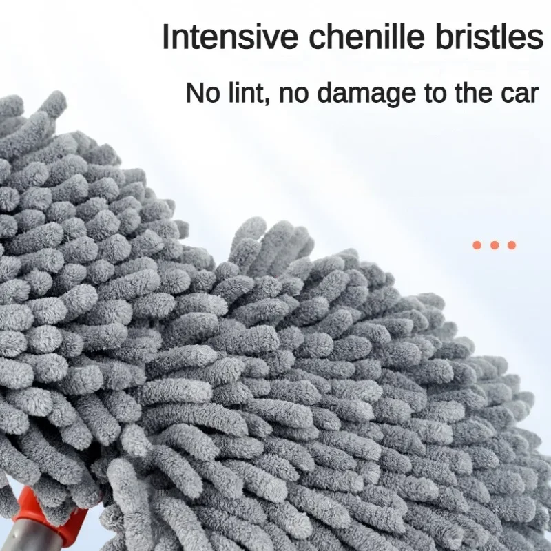 ROTATING DOUBLE BRUSH CAR WASH MOP TELESCOPIC ROOF WINDOW CLEANING ACCESSORIES
