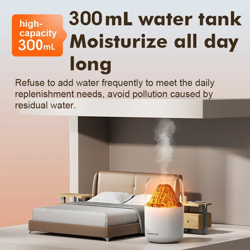 SIMULATED VOLCANO HUMIDIFIER – USB MINI DESKTOP AIR PURIFIER & AROMATHERAPY SPRAY