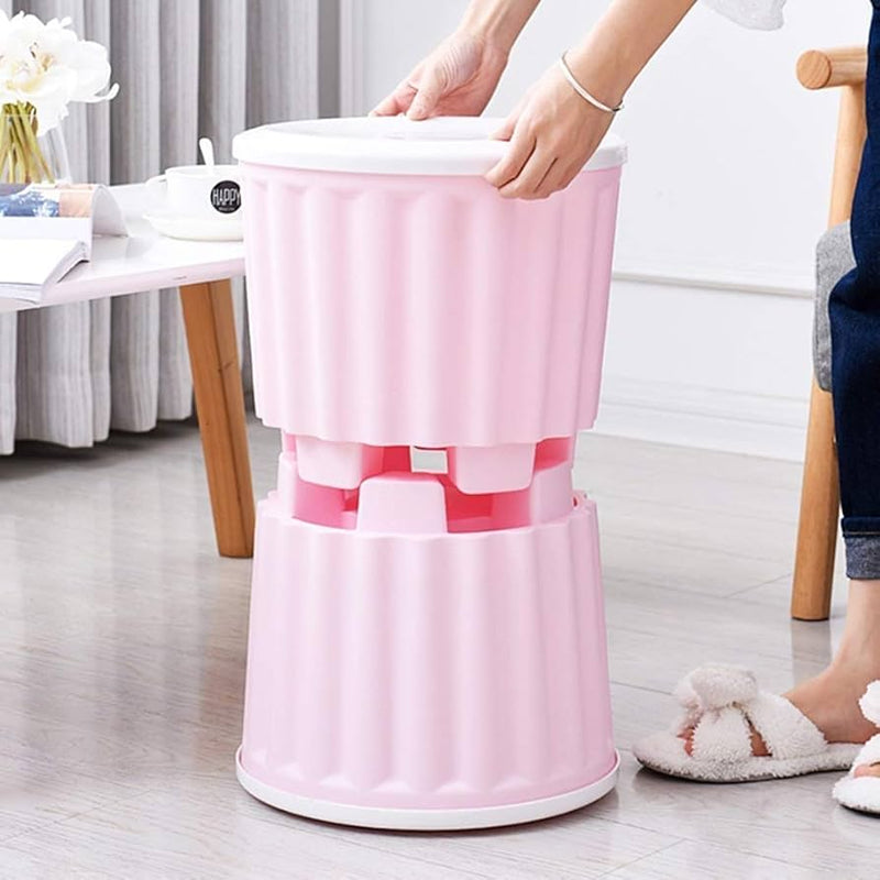 2 PIECES PLASTIC STORAGE CHAIR OTTOMAN FURNITURE FOR LIVING ROOM