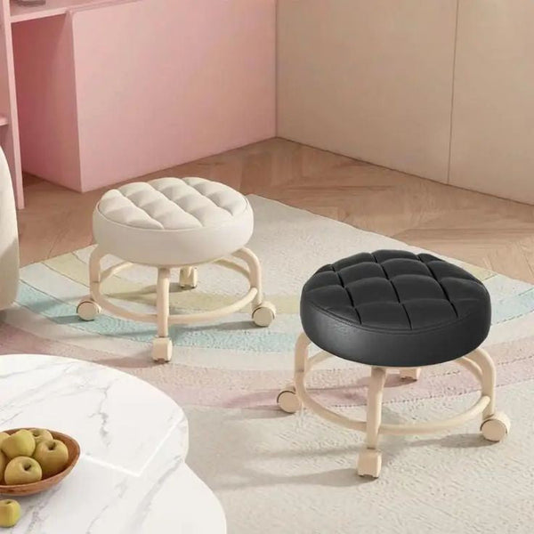 TRANSPARENT HEAVY DUTY MOVABLE - STOOL WITH WHEELS