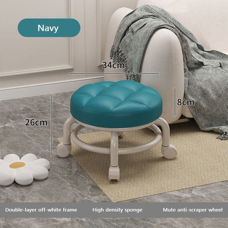 TRANSPARENT HEAVY DUTY MOVABLE - STOOL WITH WHEELS