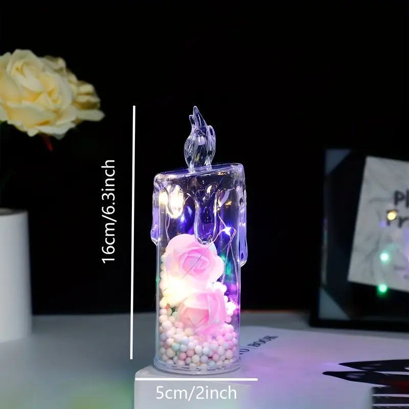 LED ELECTRONIC CANDLE ROSE NIGHT LIGHT HOME DECOR