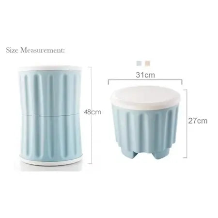 2 PIECES PLASTIC STORAGE CHAIR OTTOMAN FURNITURE FOR LIVING ROOM