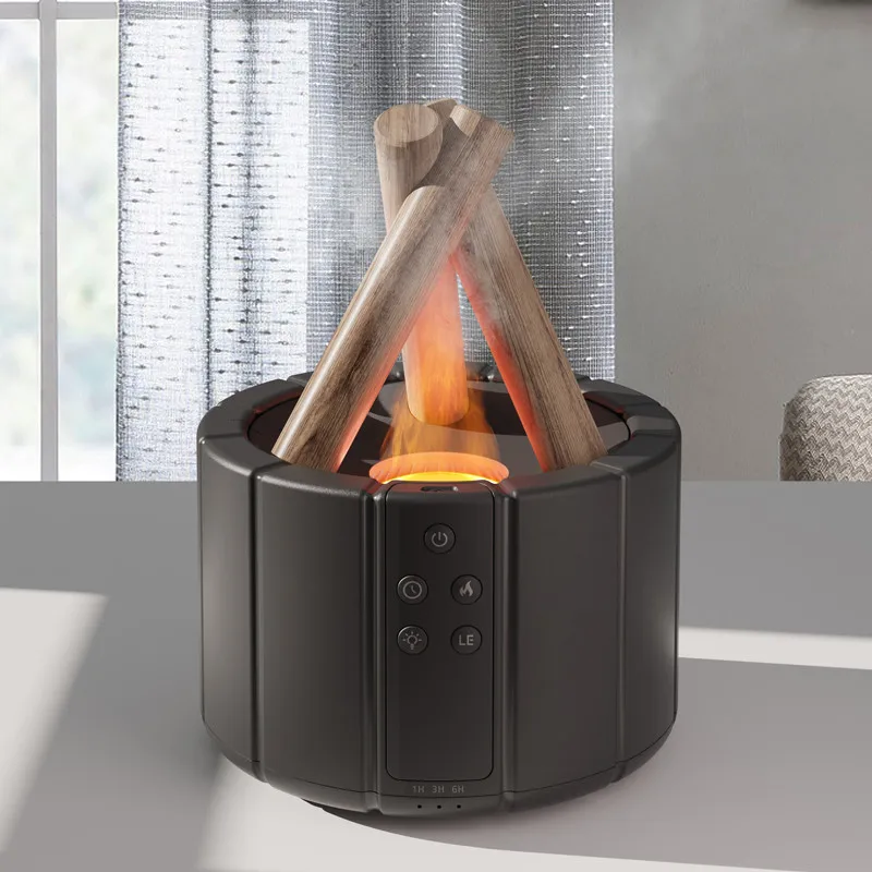 CAMPFIRE FLAME AROMATHERAPY LAMP REMOTE ULTRASONIC AIR HUMIDIFIER WITH LED LIGHT