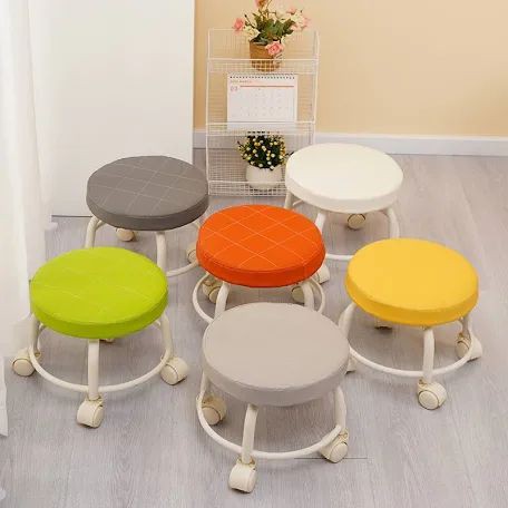 TRANSPARENT HEAVY DUTY MOVABLE - STOOL WITH WHEELS