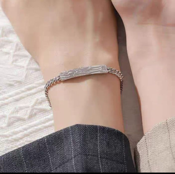 STYLISH TREE GRAIN BRACELETS, UNISEX METAL CUBAN CHAIN LINK WRISTBAND