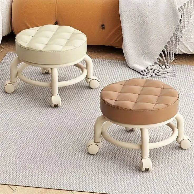 TRANSPARENT HEAVY DUTY MOVABLE - STOOL WITH WHEELS