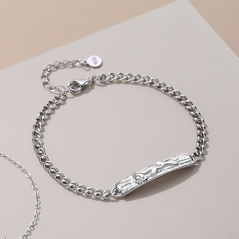 STYLISH TREE GRAIN BRACELETS, UNISEX METAL CUBAN CHAIN LINK WRISTBAND