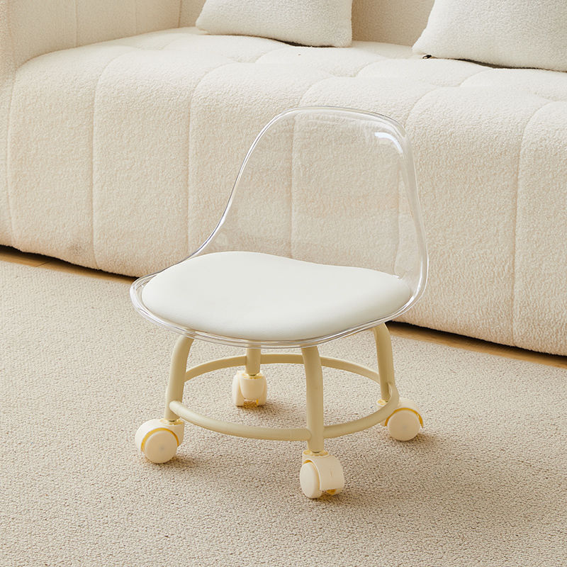 TRANSPARENT HEAVY DUTY MOVABLE - CHAIR WITH WHEELS
