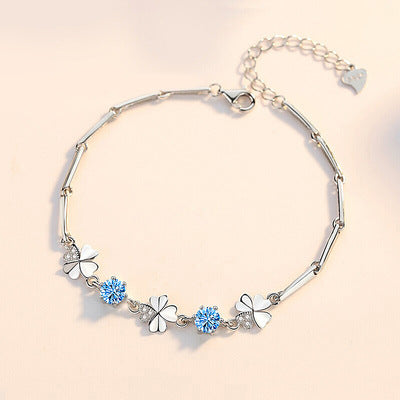 STERLING SILVER ZIRCONIA GOOD LUCK CHARMS BRACELET