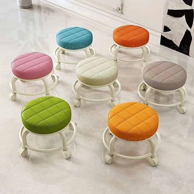 TRANSPARENT HEAVY DUTY MOVABLE - STOOL WITH WHEELS