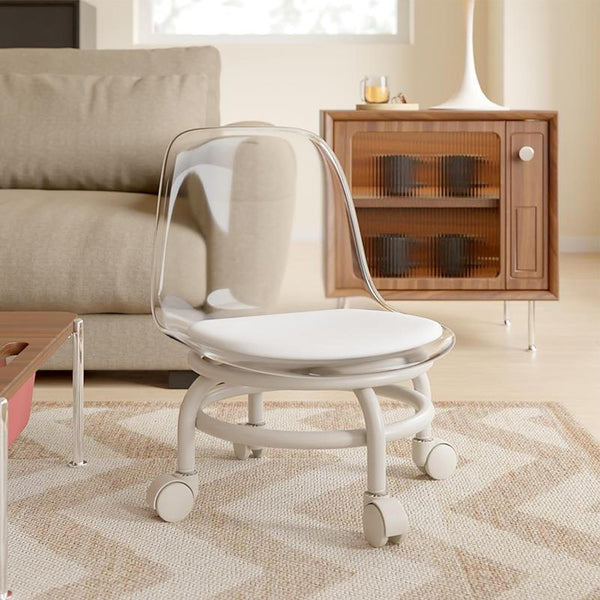 TRANSPARENT HEAVY DUTY MOVABLE - CHAIR WITH WHEELS