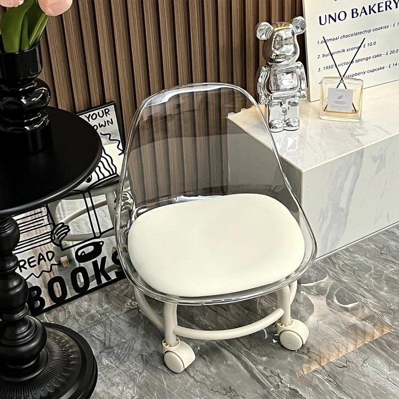 TRANSPARENT HEAVY DUTY MOVABLE - CHAIR WITH WHEELS