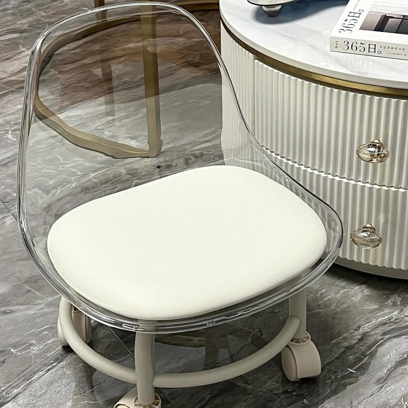 TRANSPARENT HEAVY DUTY MOVABLE - CHAIR WITH WHEELS