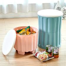 2 PIECES PLASTIC STORAGE CHAIR OTTOMAN FURNITURE FOR LIVING ROOM